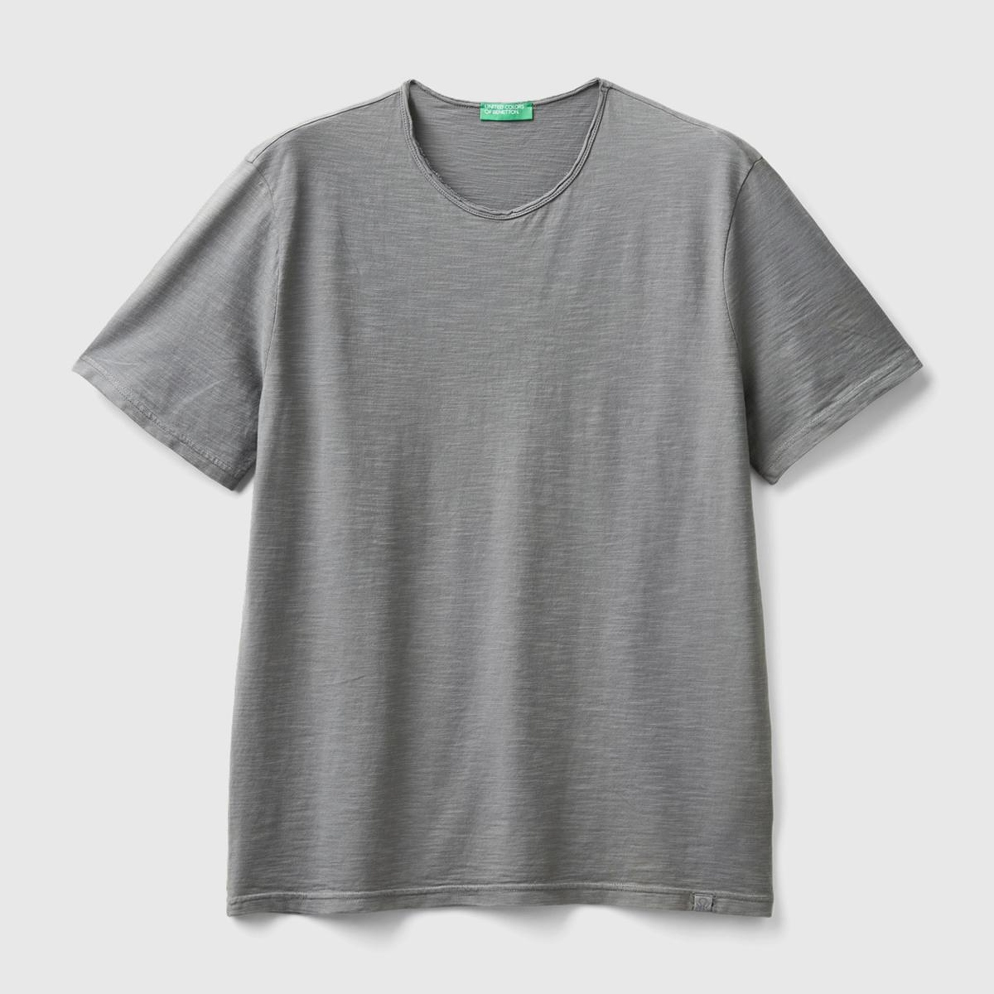 Erkek Antrasit Bisiklet Yaka Slub T-shirt