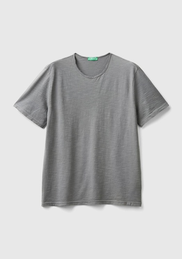  Erkek Antrasit Bisiklet Yaka Slub T-shirt