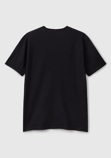  Erkek Siyah Bisiklet Yaka Slub T-shirt