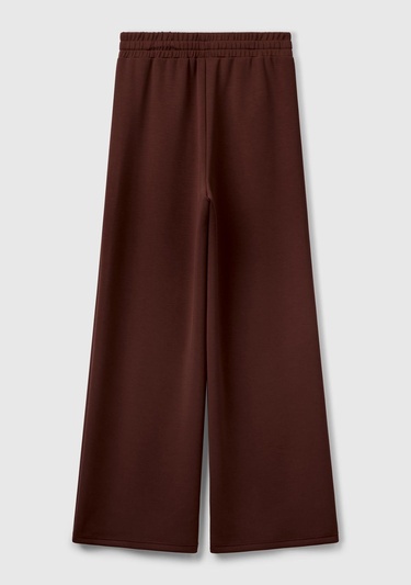  Kadın Kahverengi Modal Karışımlı Bol Paça Eşofman Altı