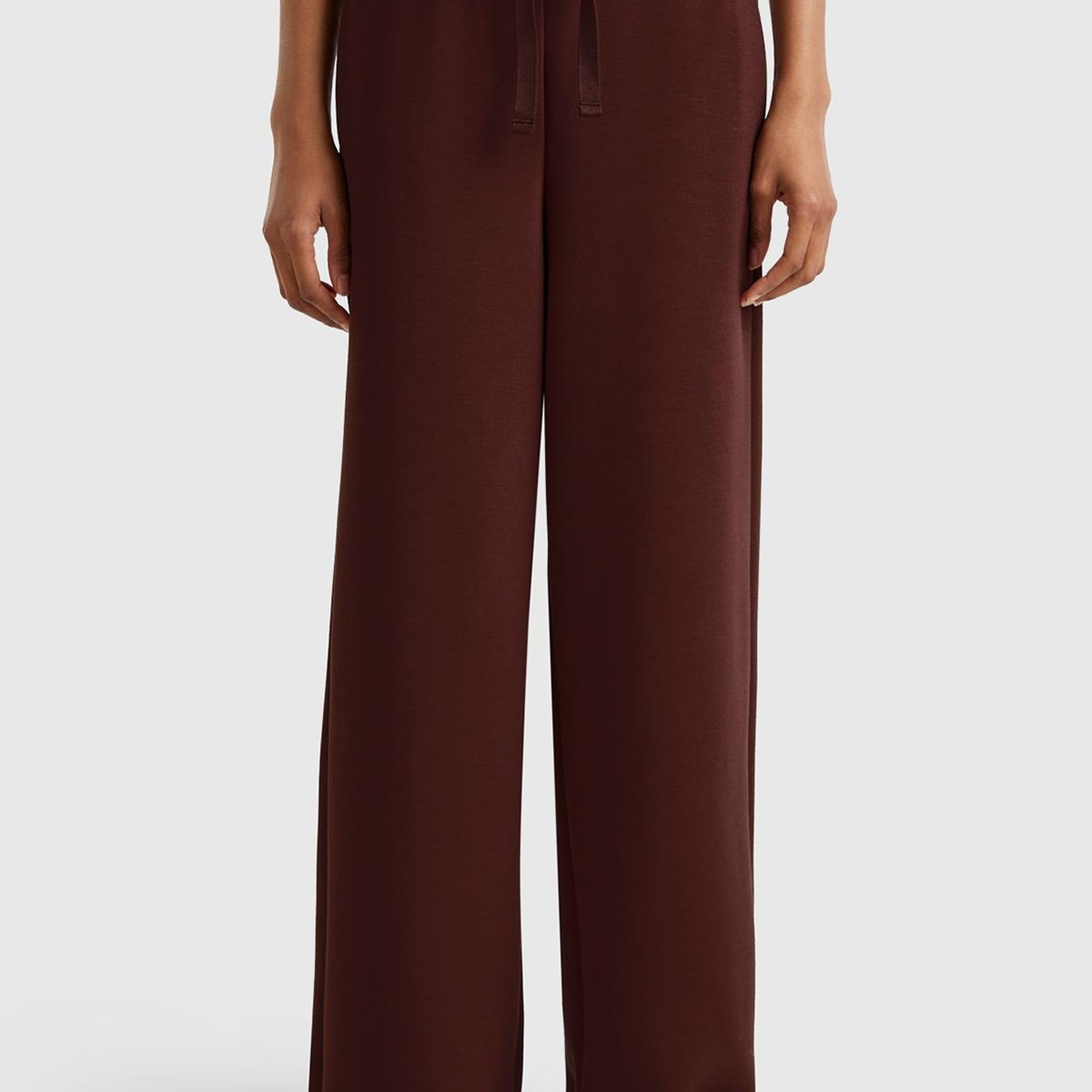 Kadın Kahverengi Modal Karışımlı Bol Paça Eşofman Altı