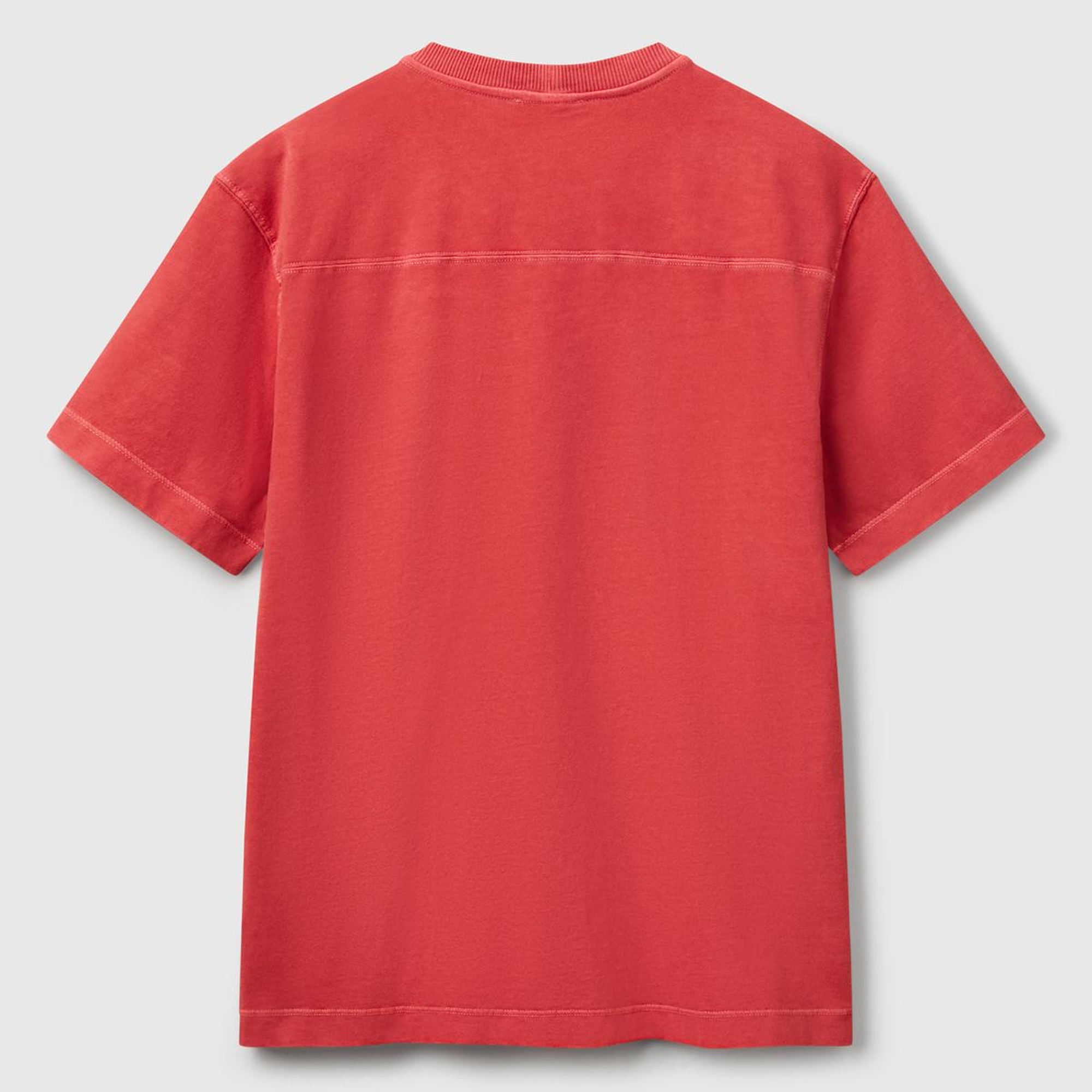 Erkek Mercan %100 Pamuk Logo Baskılı Relax Fit T-Shirt