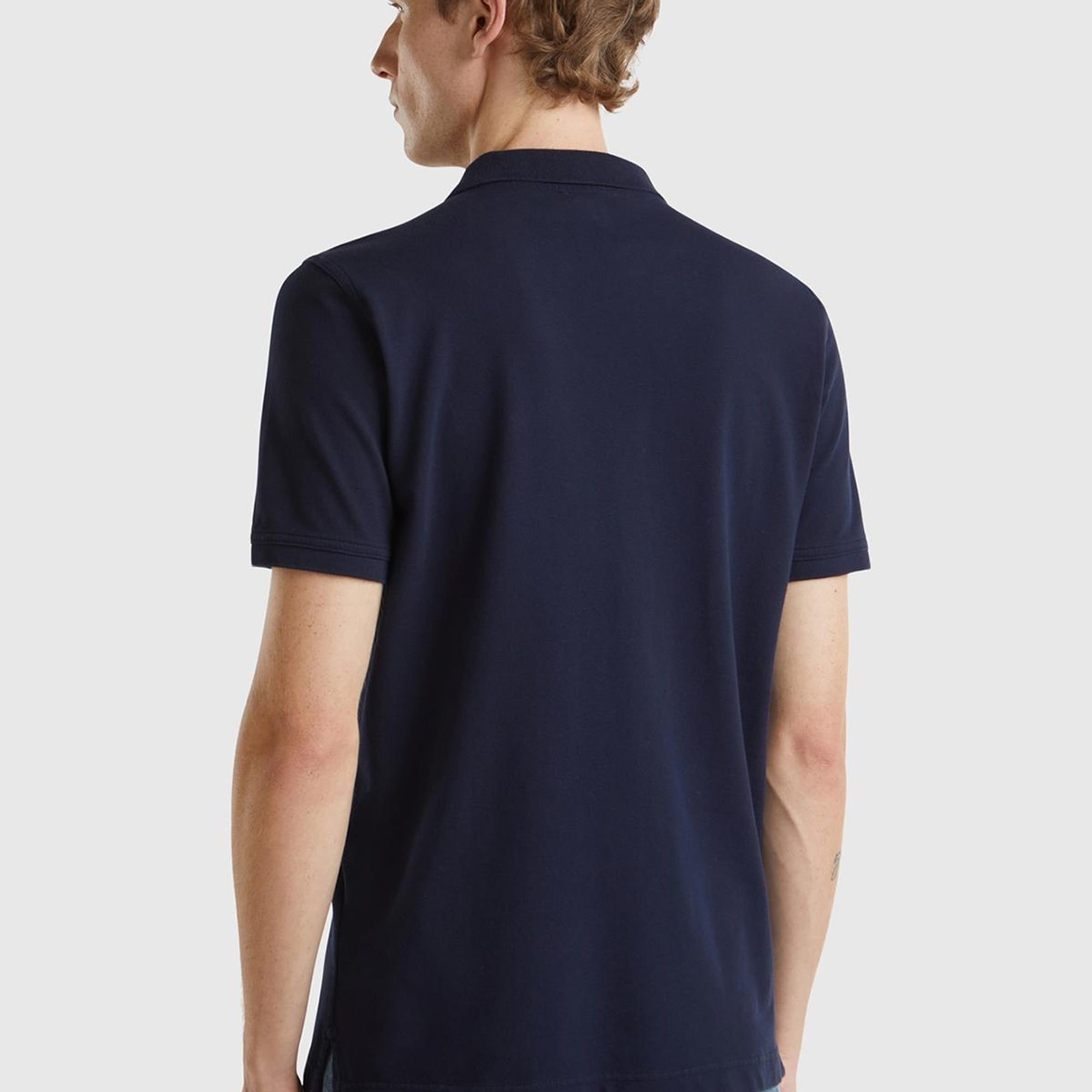 Erkek Lacivert %100 Koton Slim Fit Polo T-Shirt
