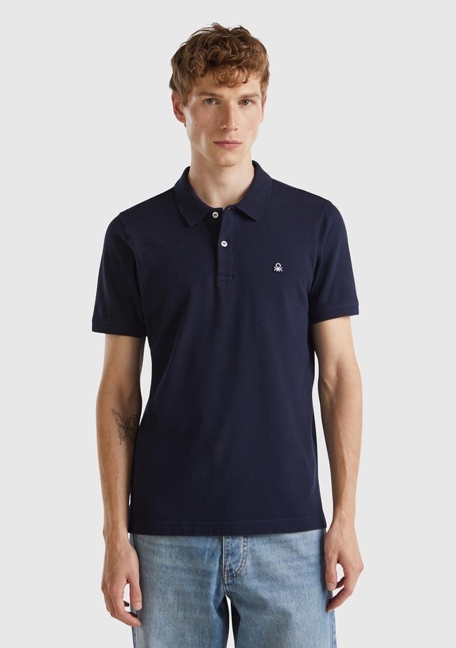  Erkek Lacivert %100 Koton Slim Fit Polo T-Shirt