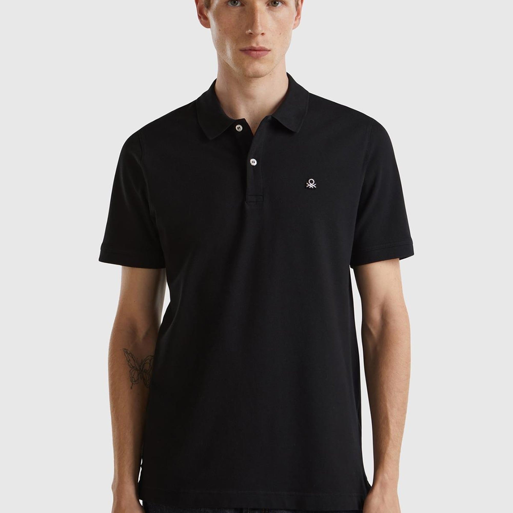 Erkek Siyah %100 Koton Slim Fit Polo T-Shirt