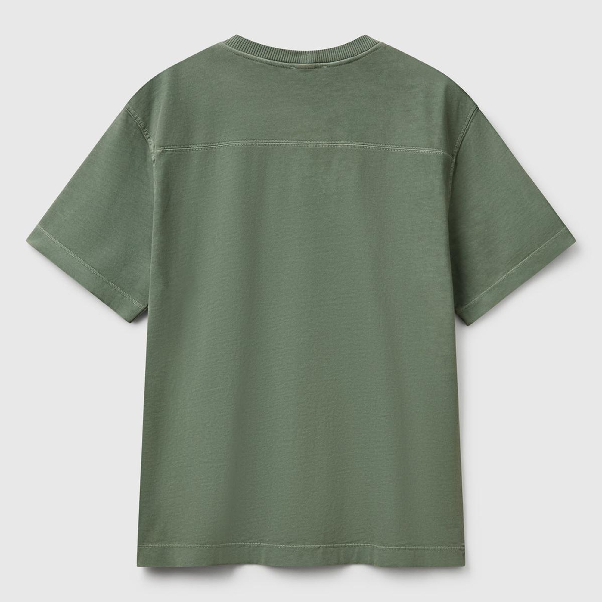 Erkek Yeşil %100 Pamuk Logo Baskılı Relax Fit T-Shirt