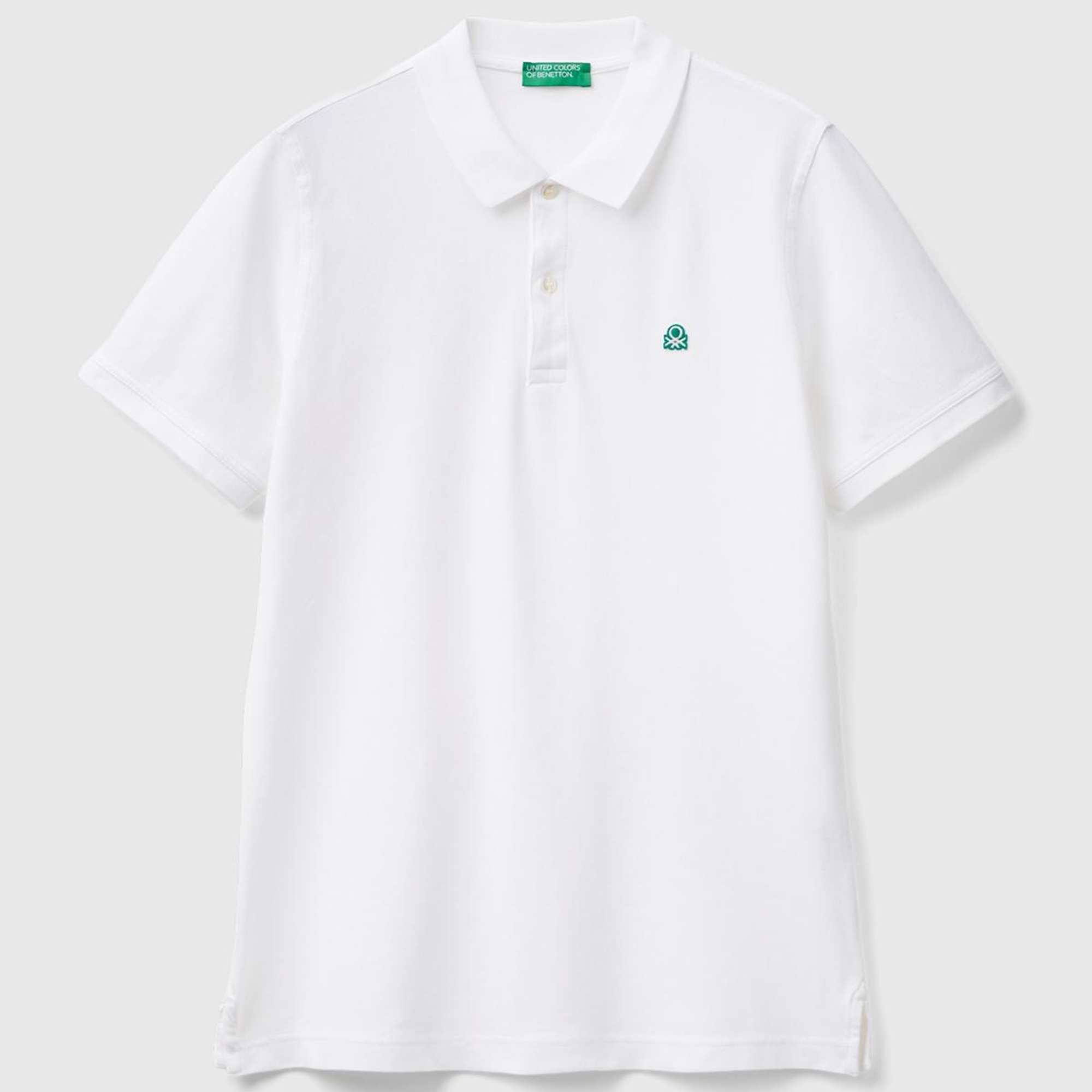 Erkek Beyaz %100 Koton Slim Fit Polo T-Shirt