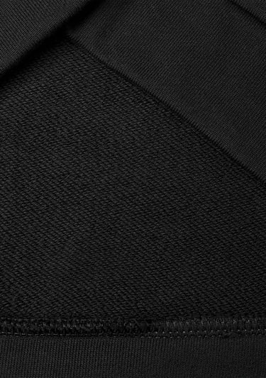  Kadın Siyah Logo Baskı Detaylı Kapüşonlu Relax Fit Sweatshirt