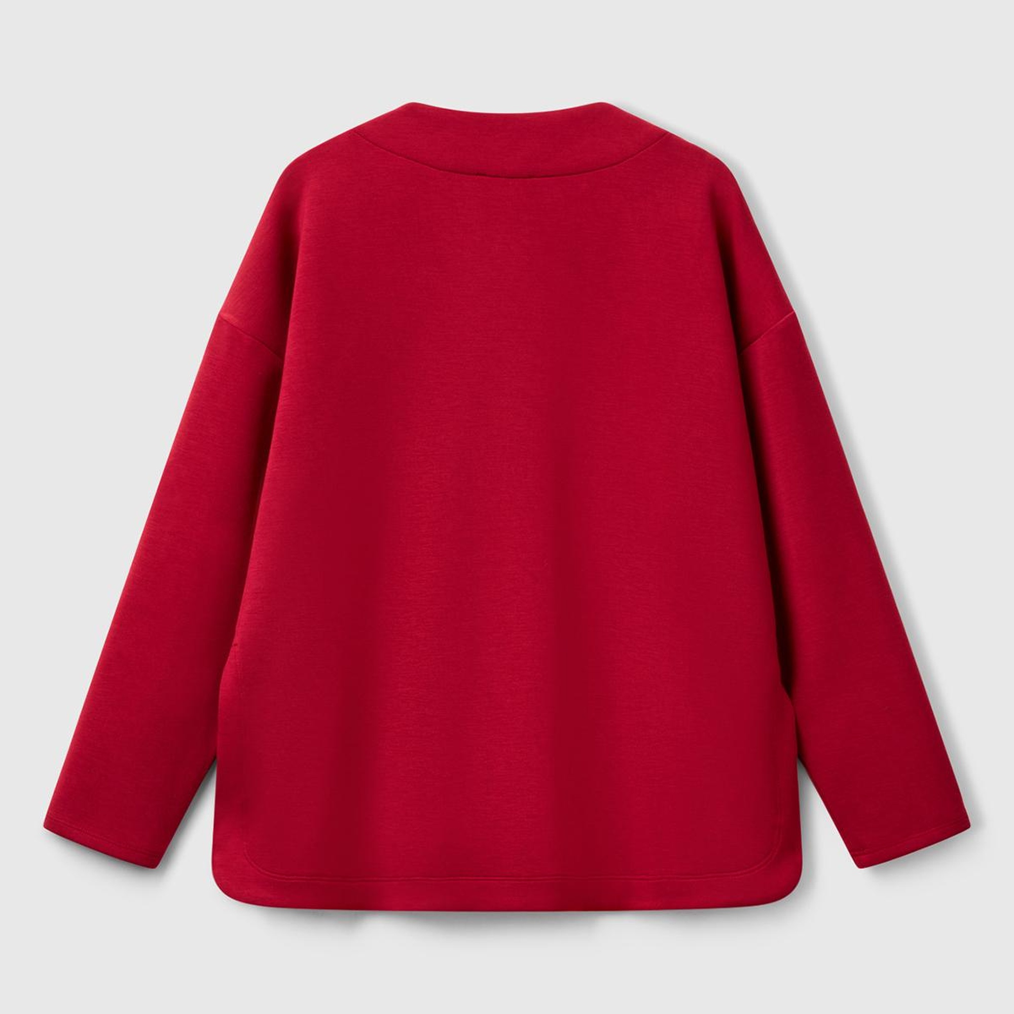 Kadın Bordo Modal Karışımlı V Yaka Uzun Kollu Sweatshirt
