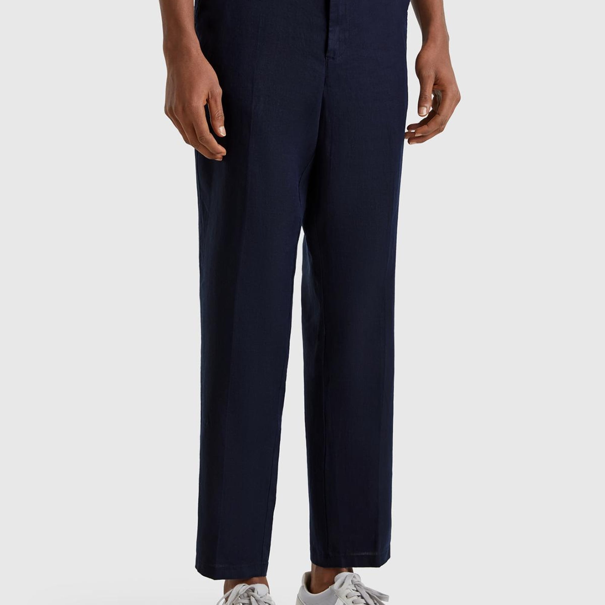 Erkek Lacivert %100 Keten Pantolon