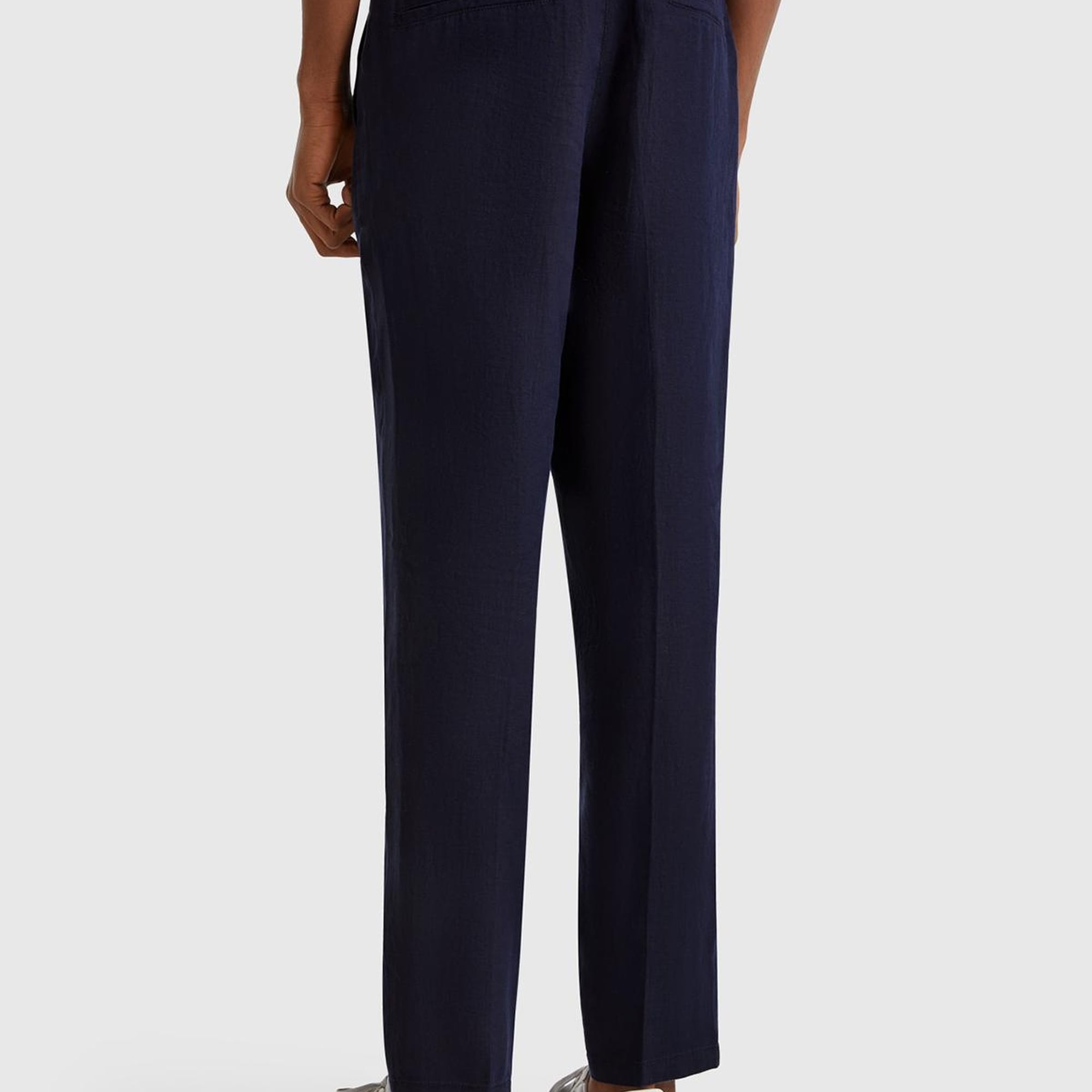 Erkek Lacivert %100 Keten Pantolon