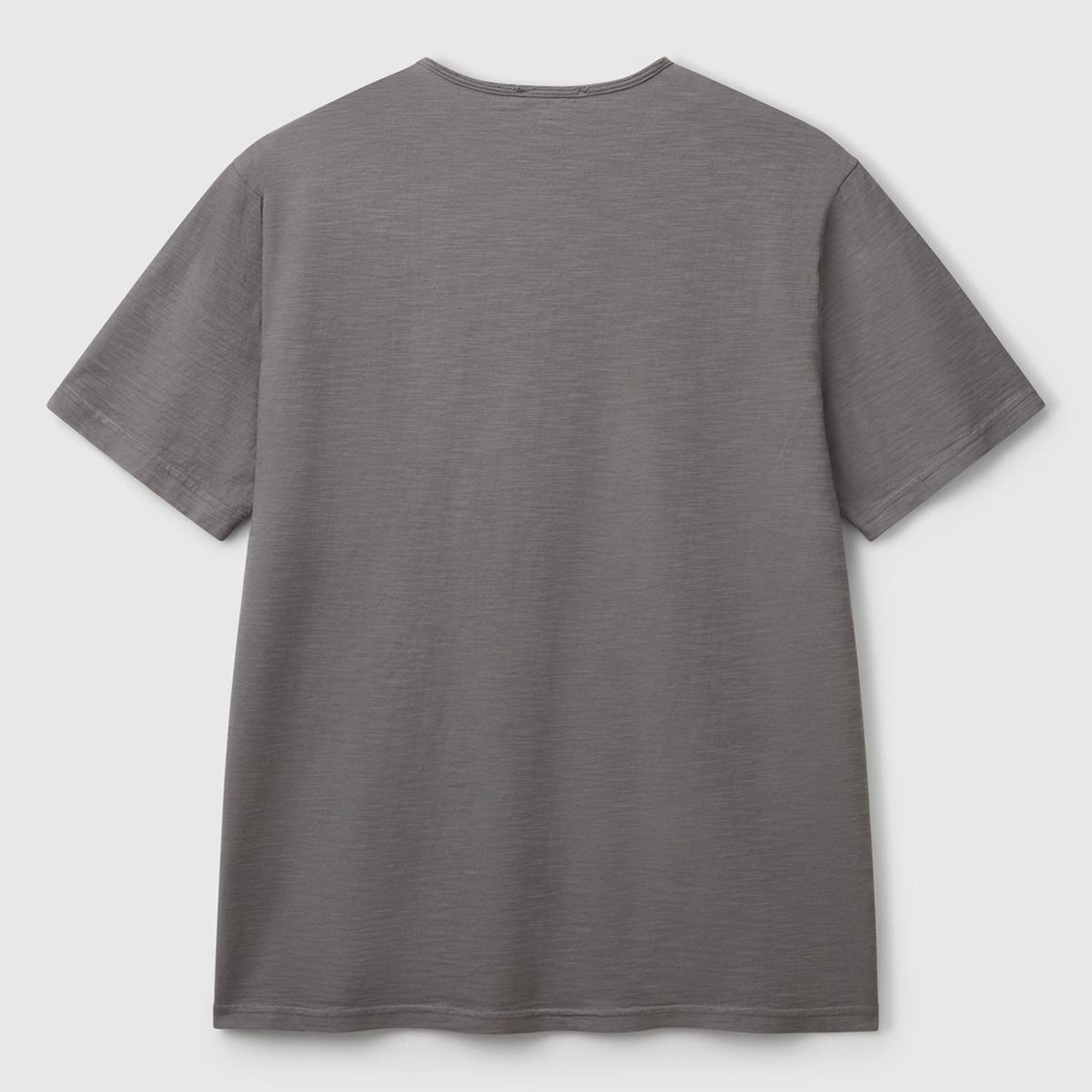 Erkek Antrasit V Yaka Slub T-shirt