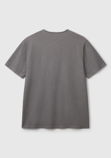  Erkek Antrasit V Yaka Slub T-shirt