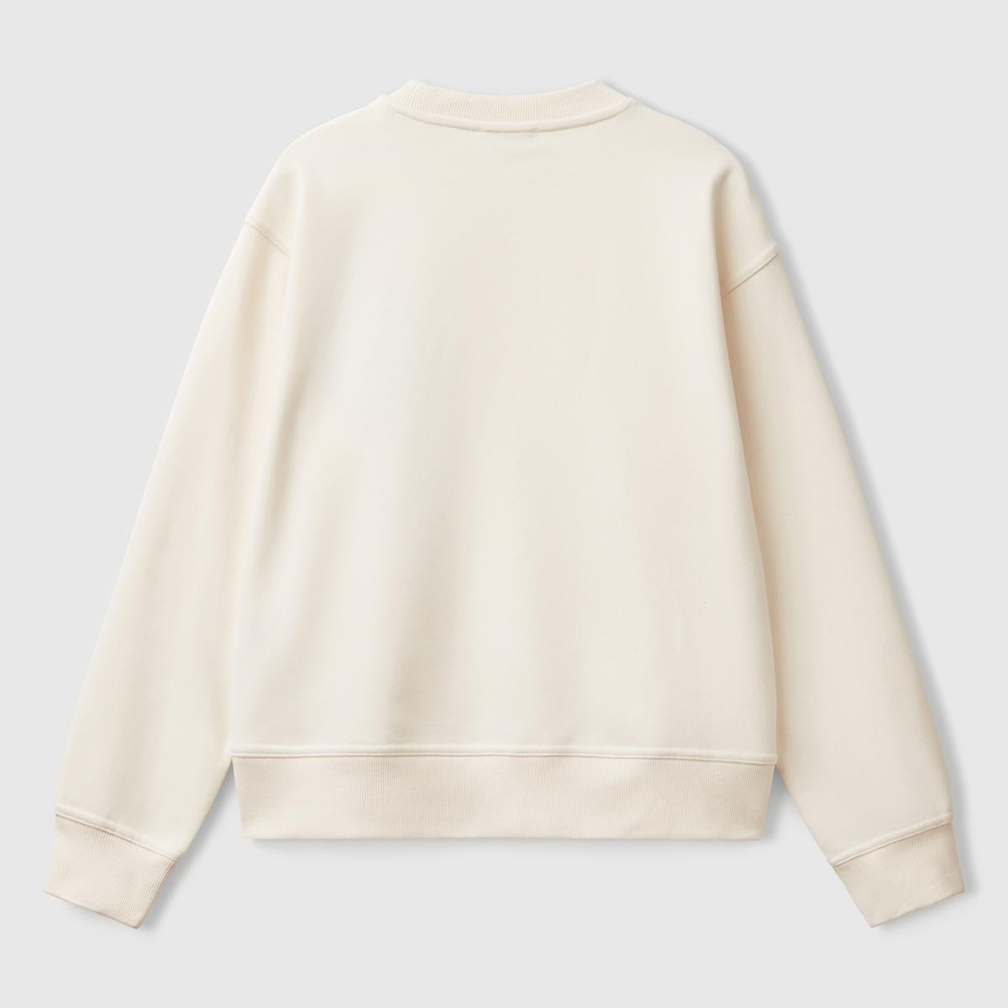 Kadın Krem Koton Karışımlı Çiçek Desenli Sweatshirt