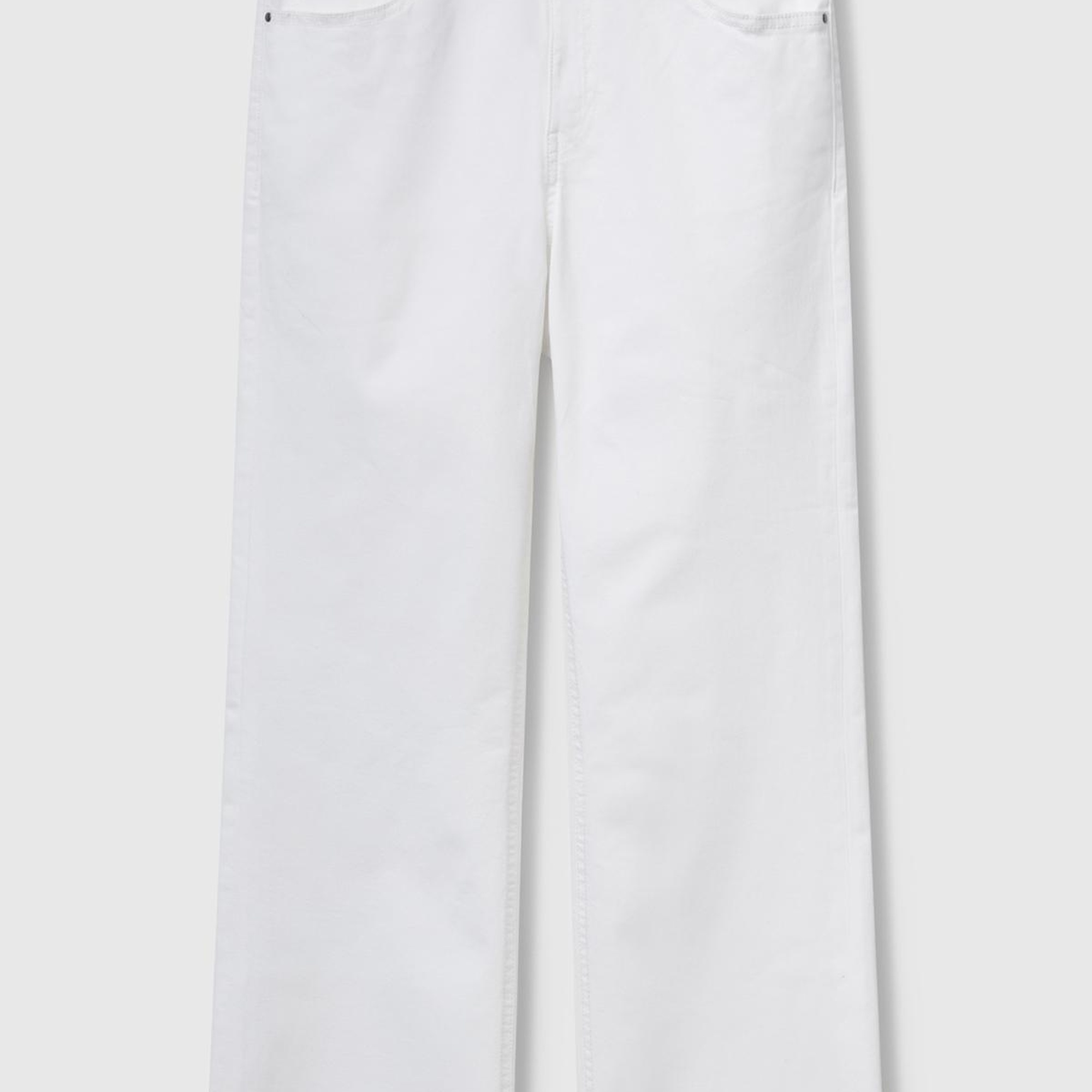 Kadın Beyaz 5 Cepli Kısa Paça Denim Pantolon