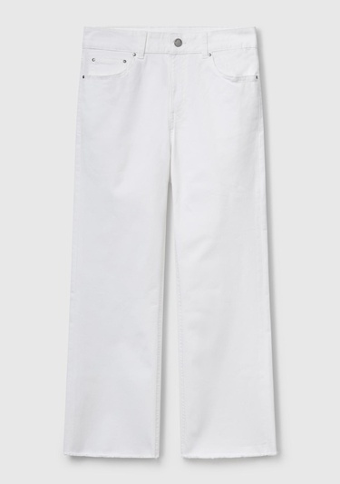  Kadın Beyaz 5 Cepli Kısa Paça Denim Pantolon