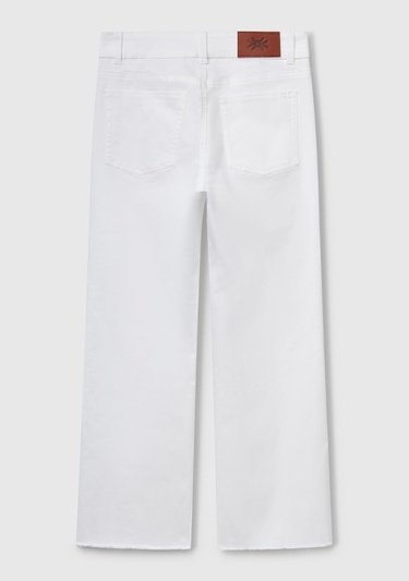  Kadın Beyaz 5 Cepli Kısa Paça Denim Pantolon