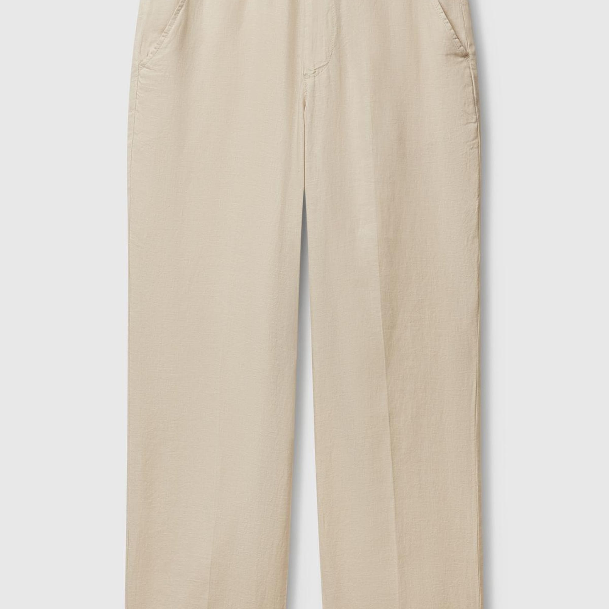 Erkek Taş Rengi %100 Keten Pantolon