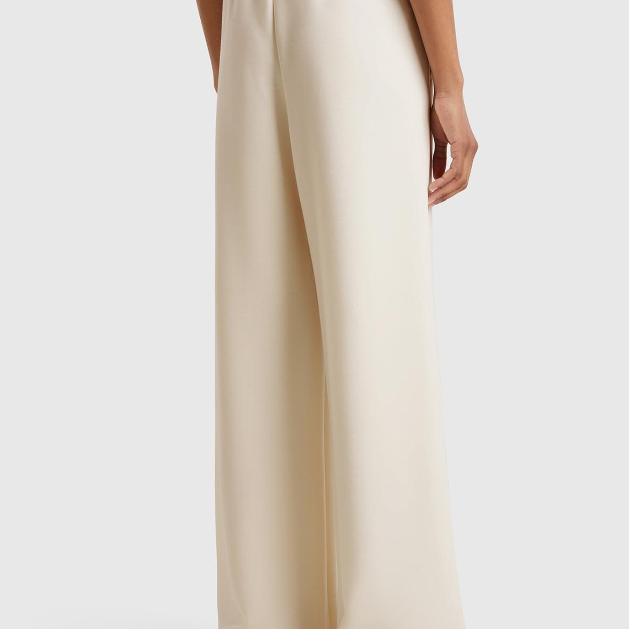 Kadın Krem Modal Karışımlı Bol Paça Eşofman Altı