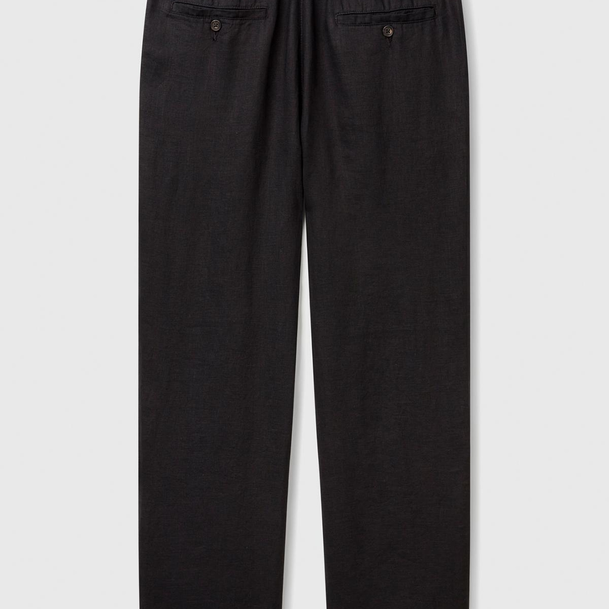 Erkek Siyah %100 Keten Beli İpli Pantolon