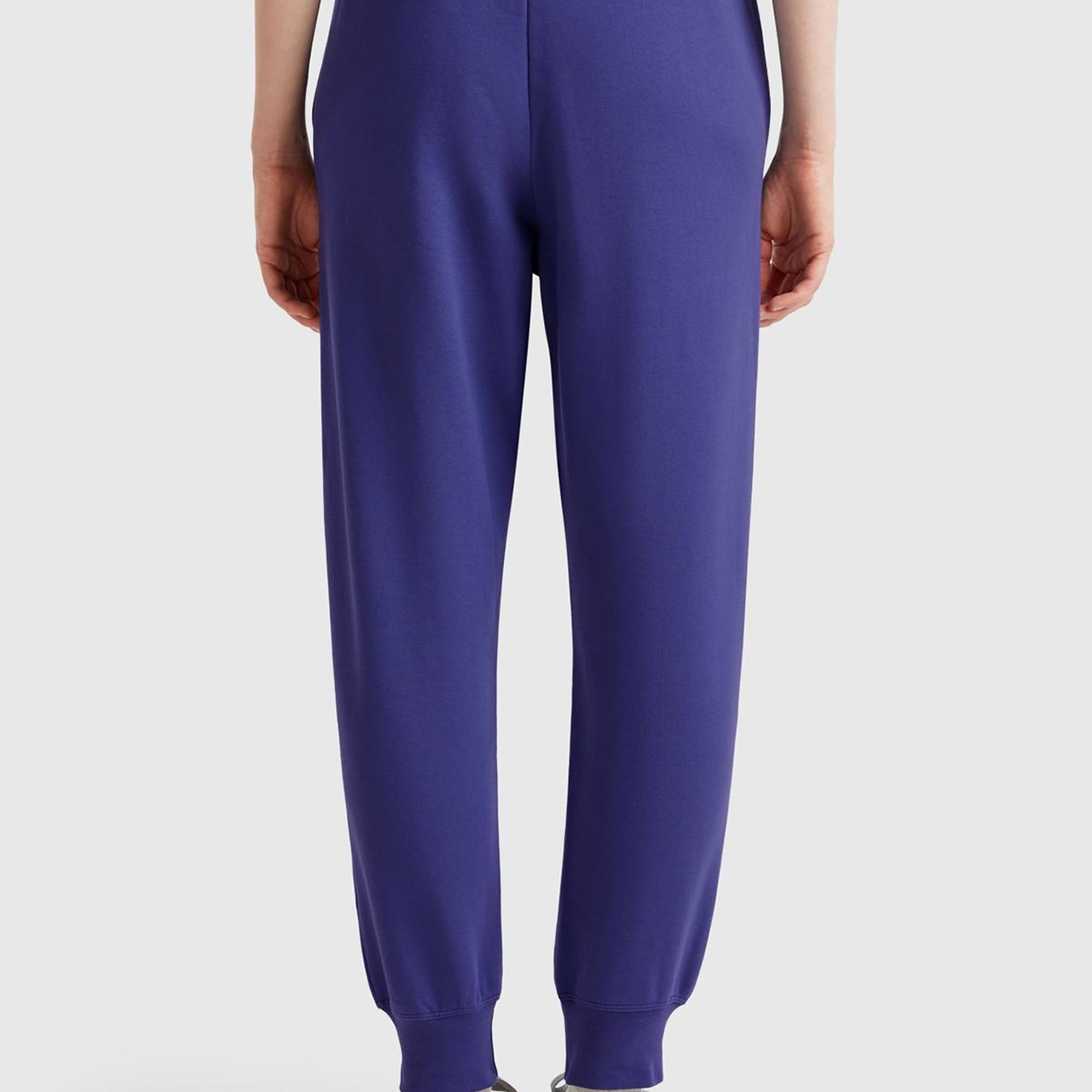 Kadın Lavanta Mavisi %100 Pamuk Manşetli Beli Lastikli Regular Fit Eşofman Altı