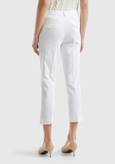  Kadın Beyaz Mevsimlik Chino Pantolon