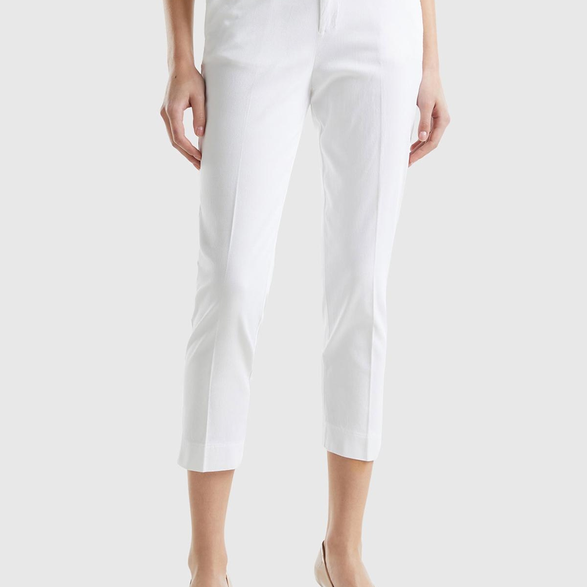 Kadın Beyaz Mevsimlik Chino Pantolon