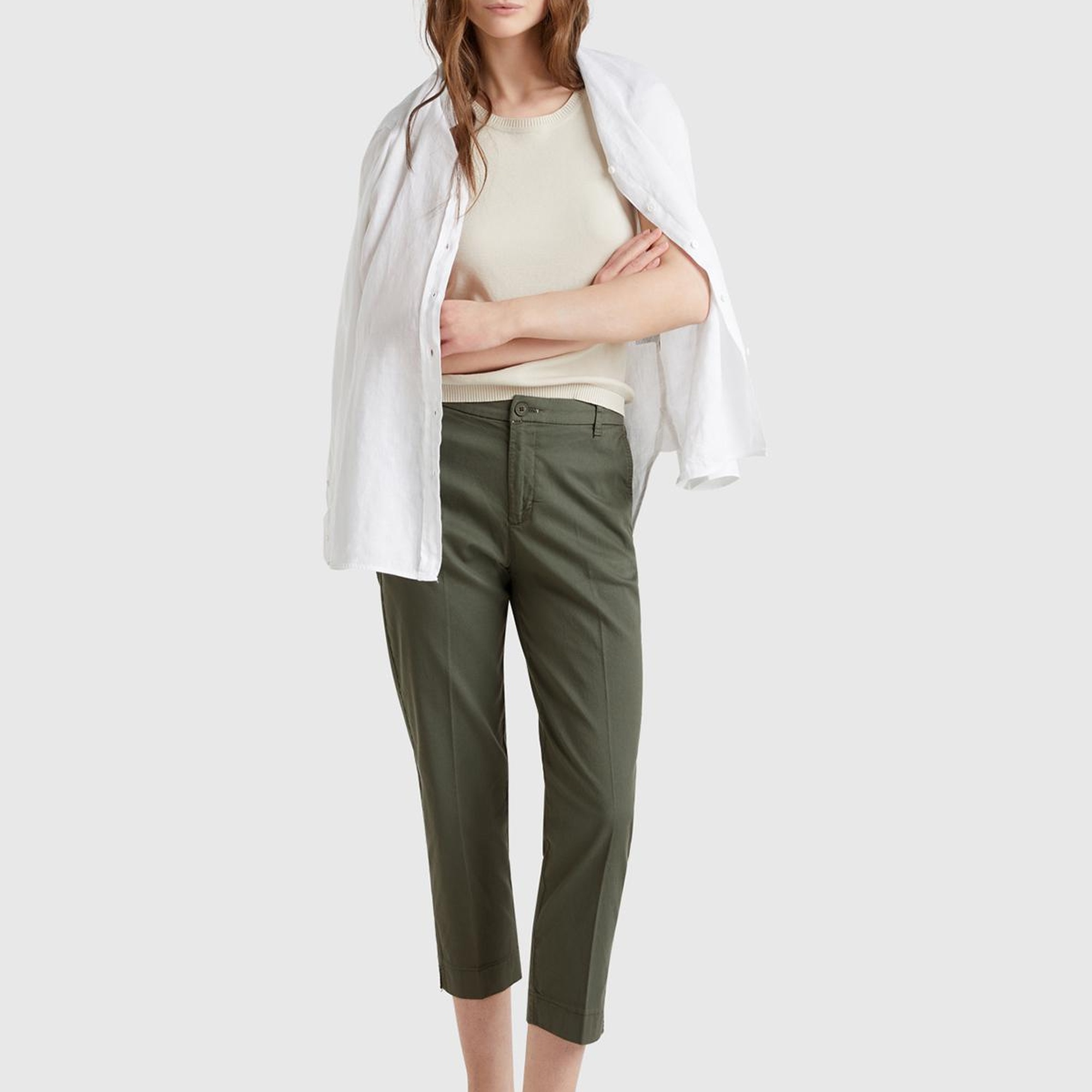 Kadın Haki Mevsimlik Chino Pantolon
