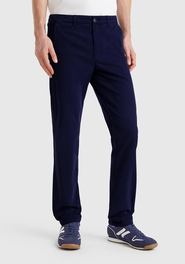  Erkek Lacivert Slim Fit Chino Pantolon