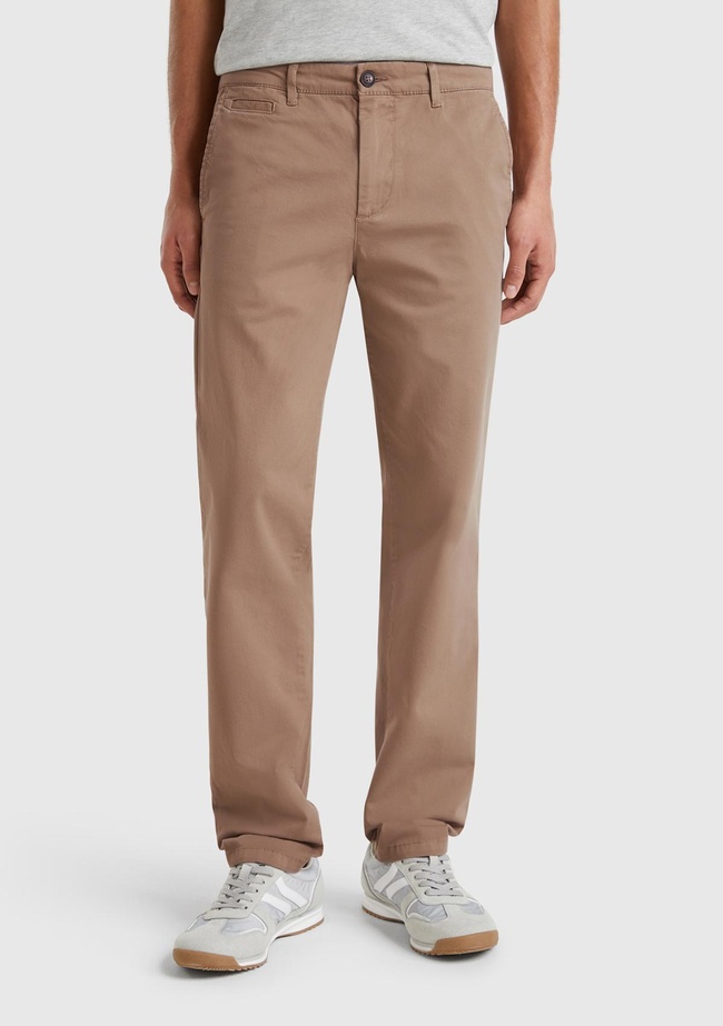  Erkek Kahverengi Slim Fit Chino Pantolon