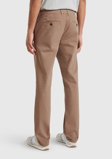  Erkek Kahverengi Slim Fit Chino Pantolon