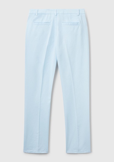  Kadın Açık Mavi Elastanlı Basic Chino Pantolon