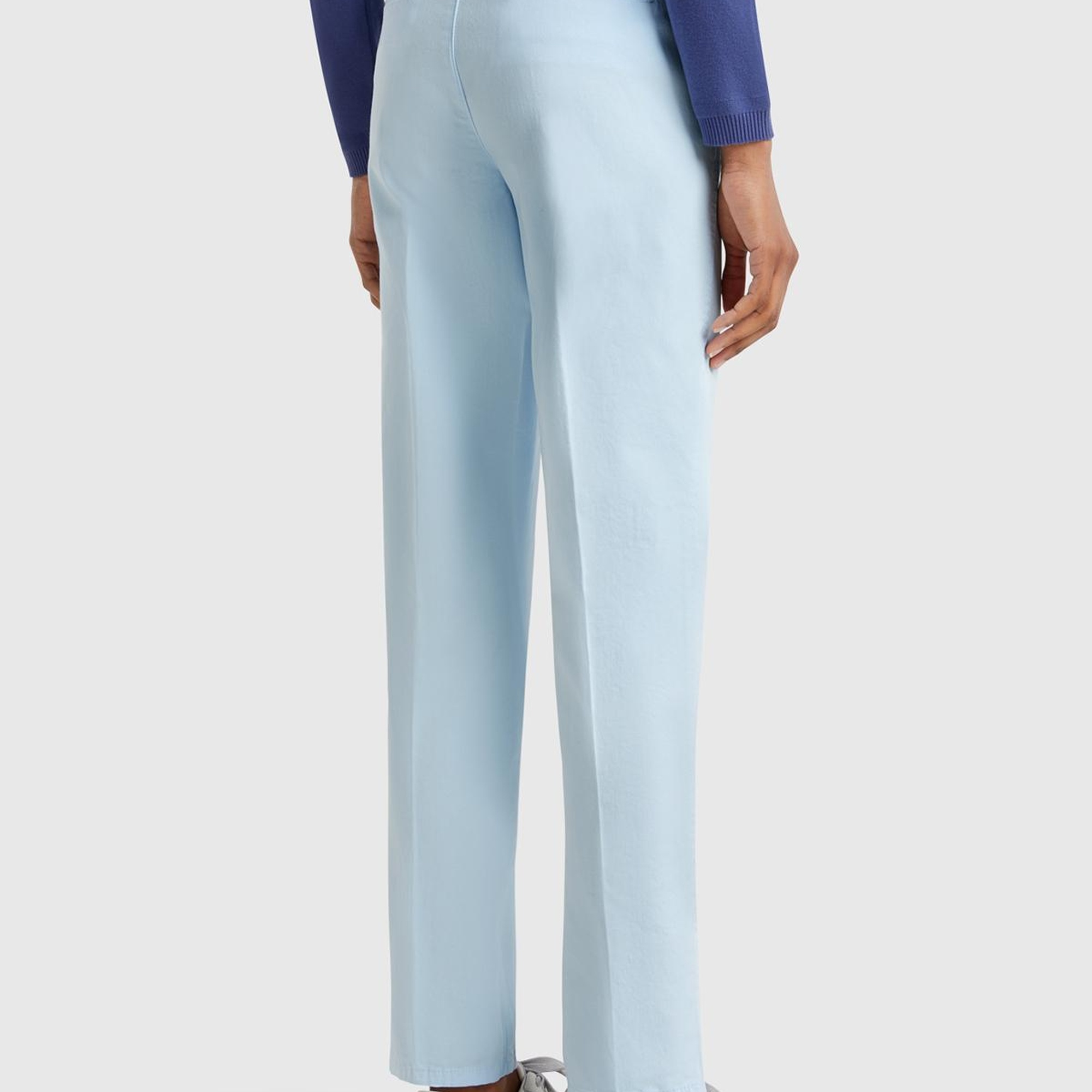 Kadın Açık Mavi Elastanlı Basic Chino Pantolon