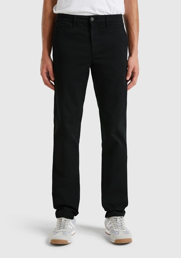  Erkek Siyah Slim Fit Chino Pantolon