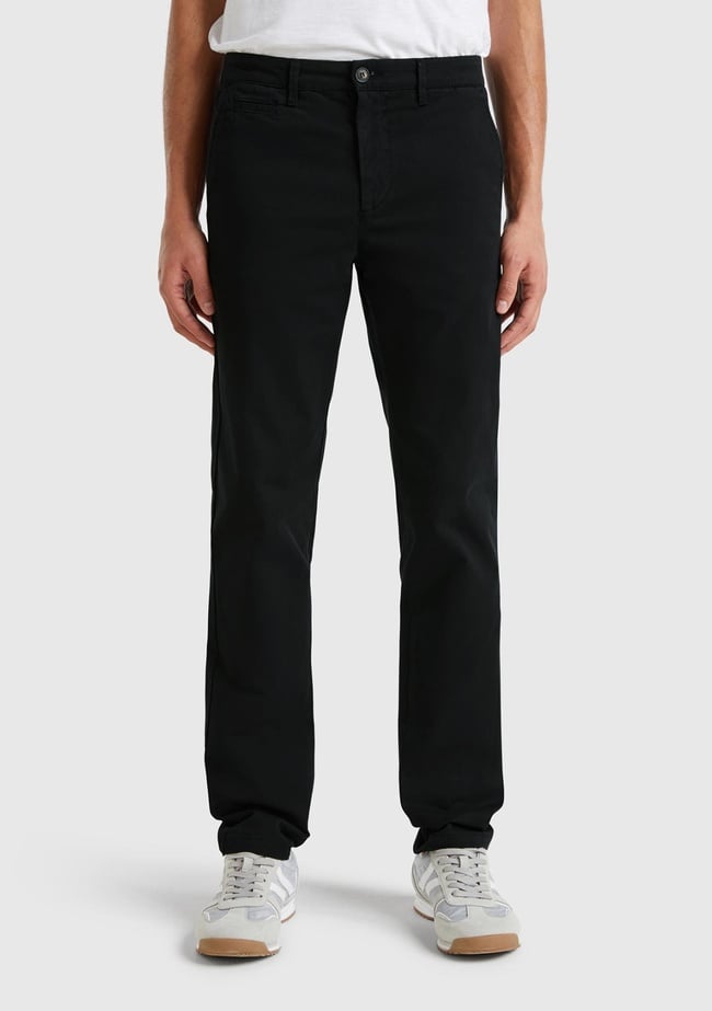  Erkek Siyah Slim Fit Chino Pantolon