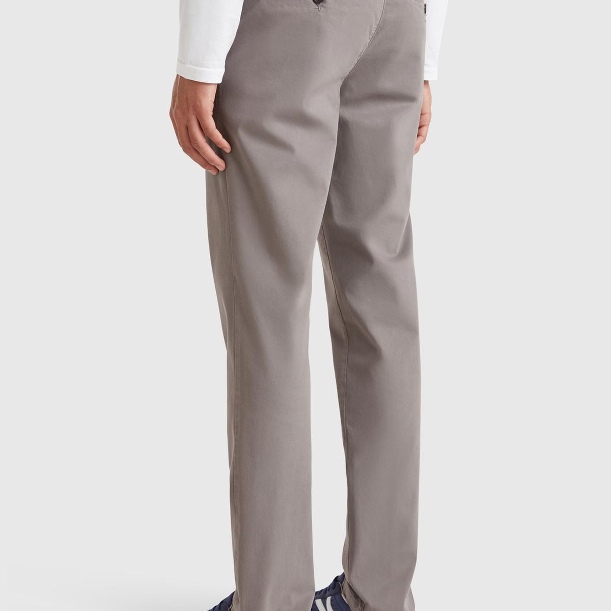 Erkek Gri Slim Fit Chino Pantolon