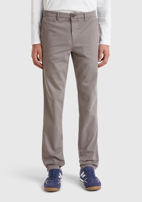  Erkek Gri Slim Fit Chino Pantolon
