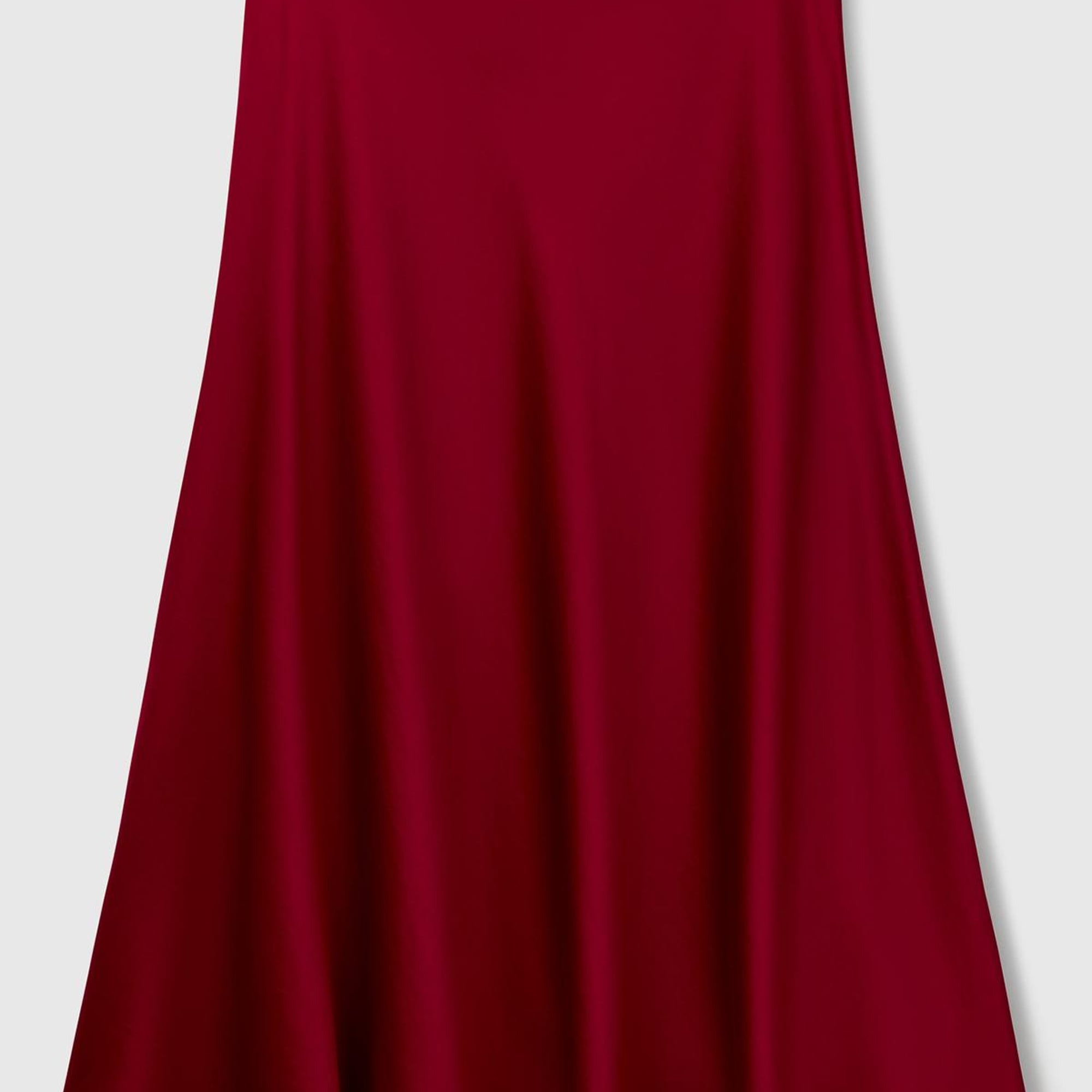 Kadın Bordo Viskoz Karışımlı Uzun Etek