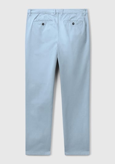  Erkek Açık Mavi Slim Fit Chino Pantolon