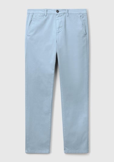  Erkek Açık Mavi Slim Fit Chino Pantolon