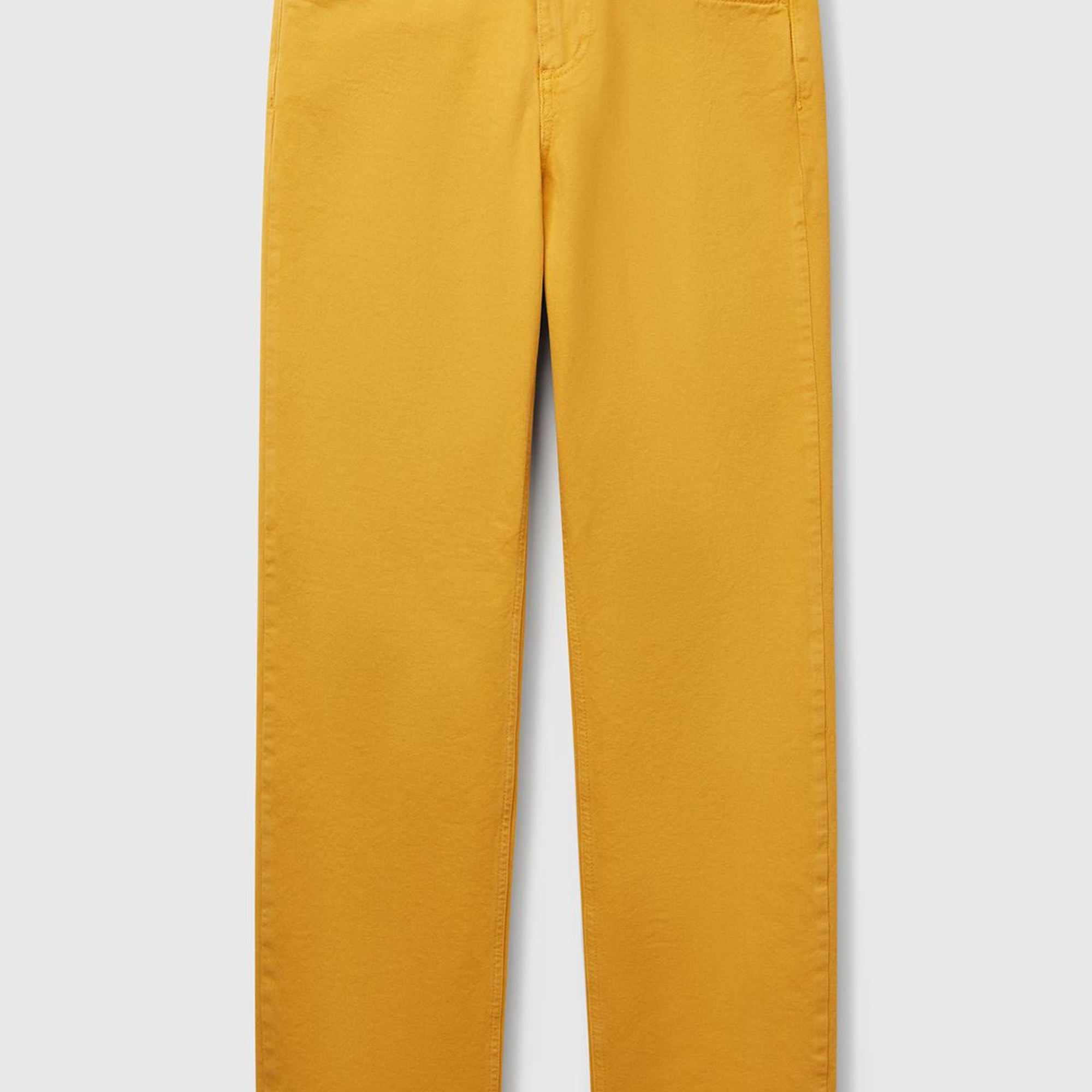 Kadın Sarı %100 Pamuk Normal Bel Regular Fit Denim Pantolon