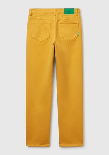  Kadın Sarı %100 Pamuk Normal Bel Regular Fit Denim Pantolon