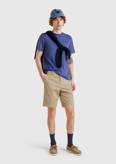  Erkek Haki Chino Bermuda