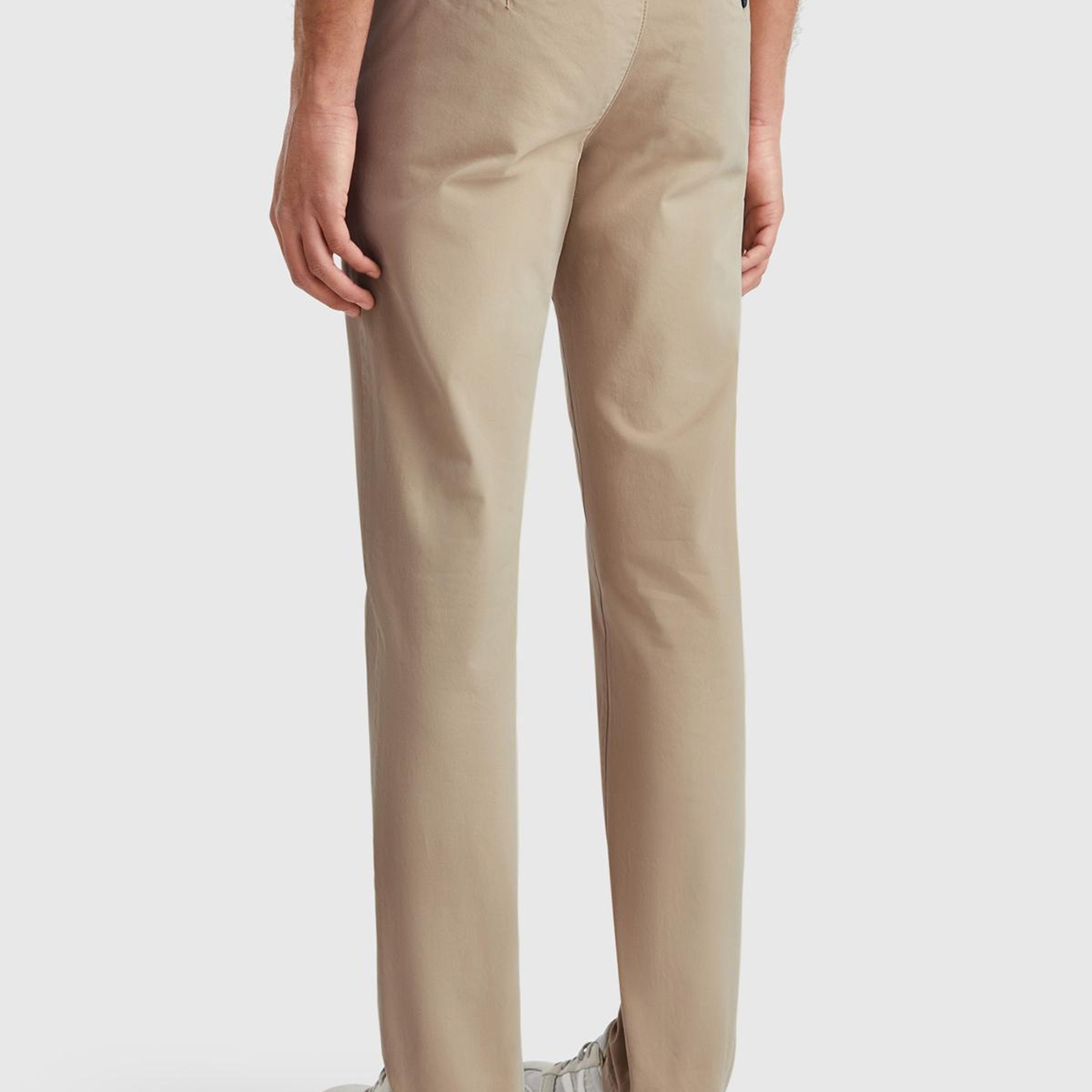 Erkek Bej Slim Fit Chino Pantolon