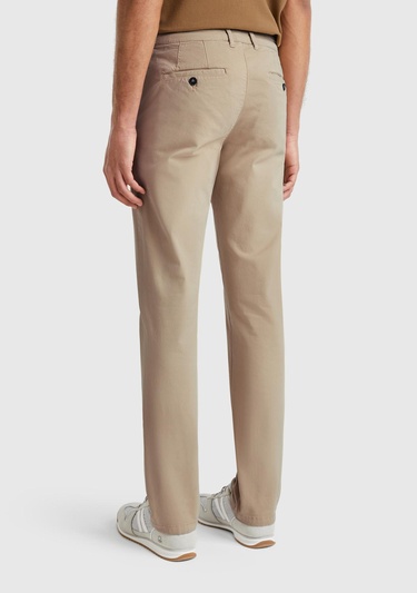  Erkek Bej Slim Fit Chino Pantolon