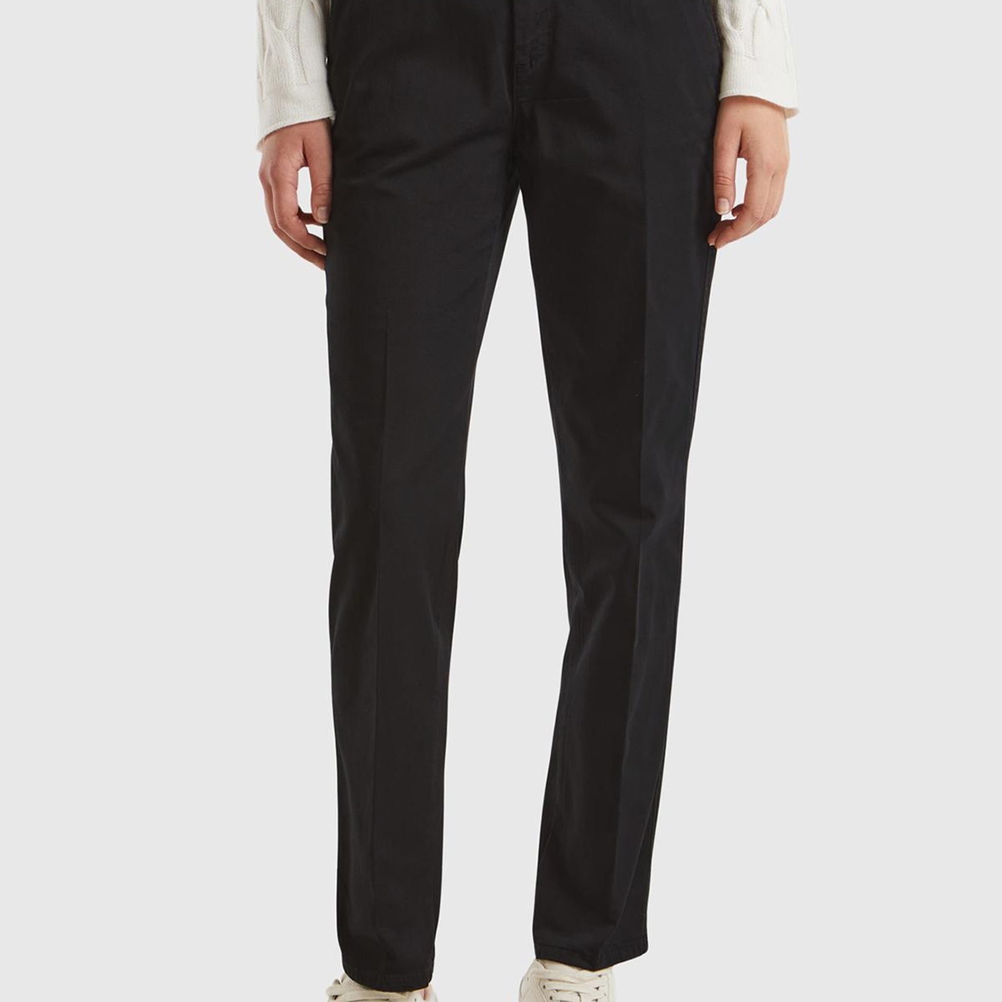 Kadın Siyah Elastanlı Basic Chino Pantolon