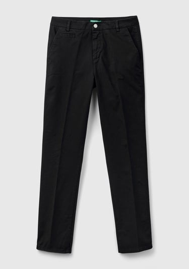  Kadın Siyah Elastanlı Basic Chino Pantolon