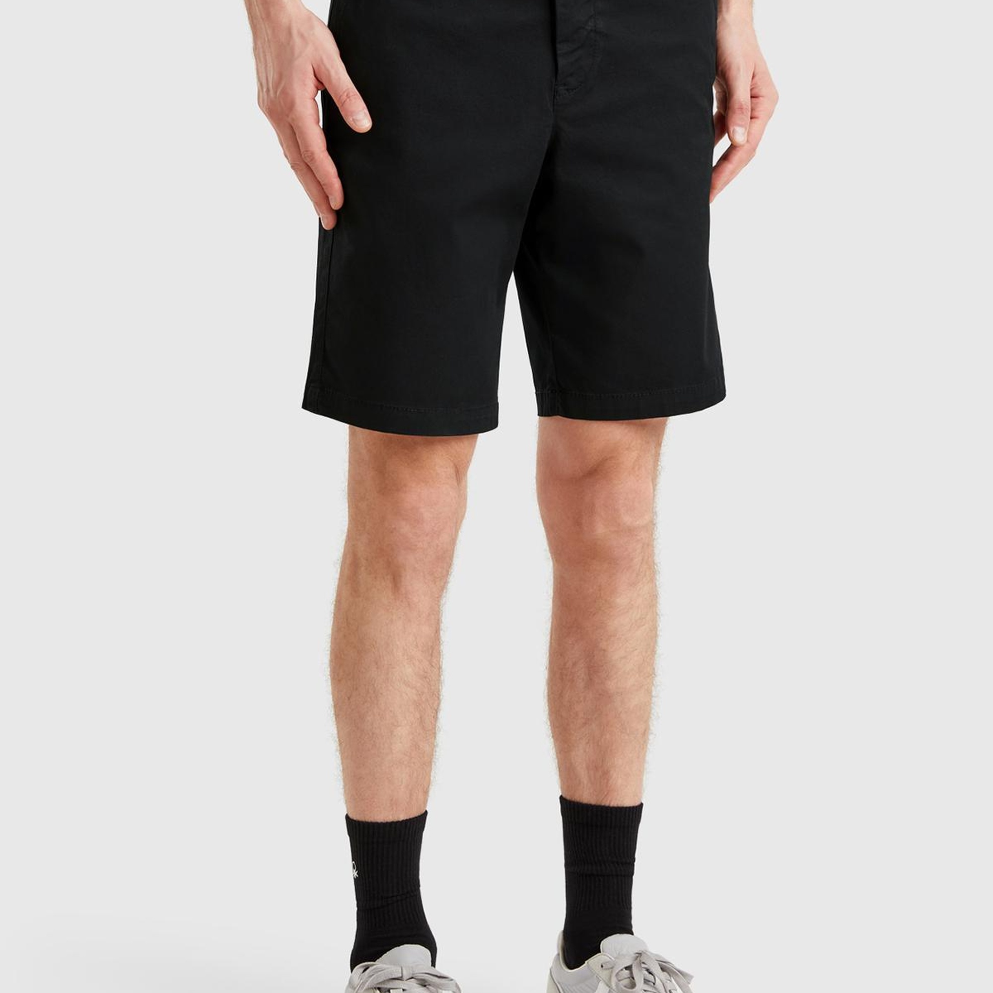 Erkek Siyah Chino Bermuda