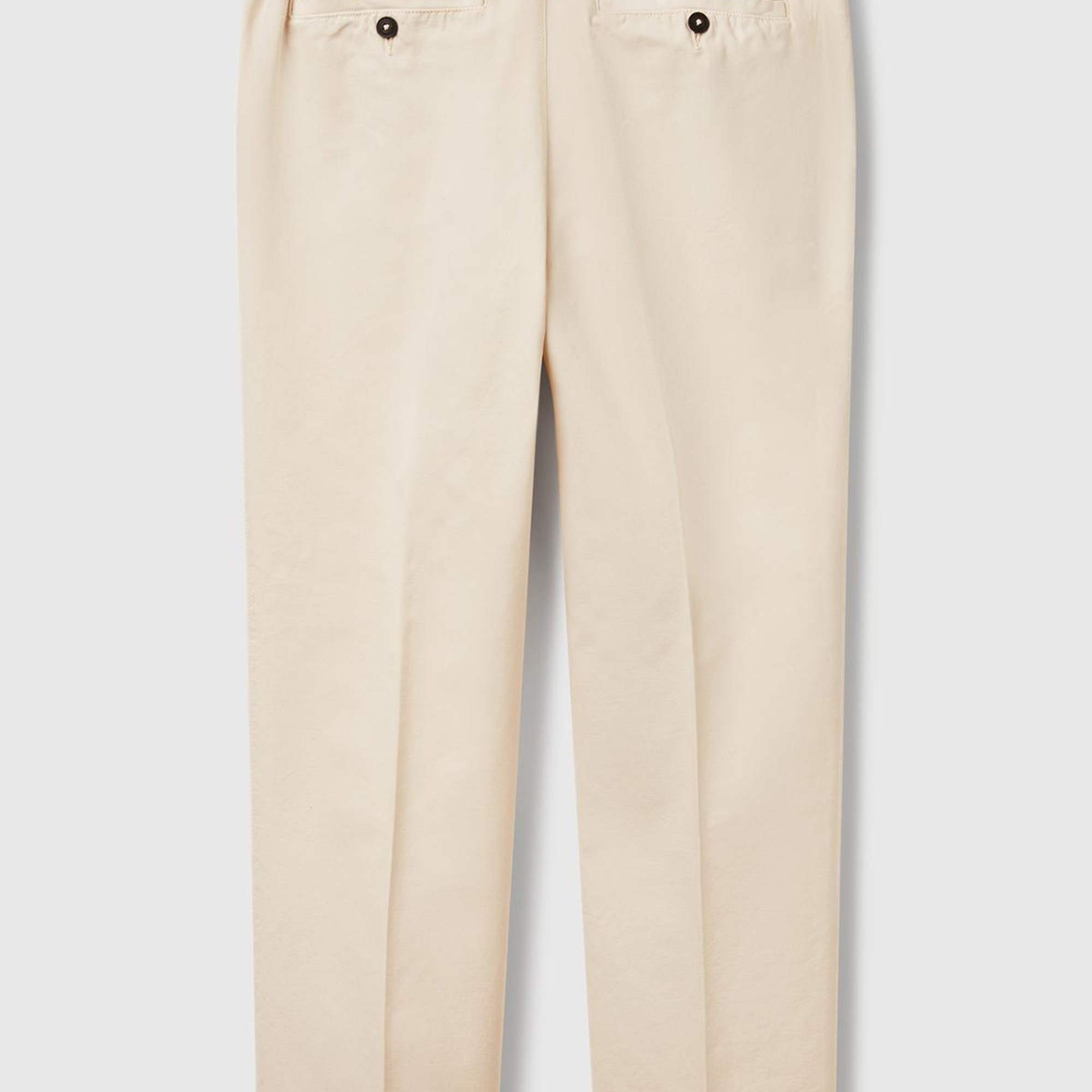 Erkek Taş Rengi %100 Pamuk Düğmeli Beli Lastikli Havuç Kesim Chino Pantolon