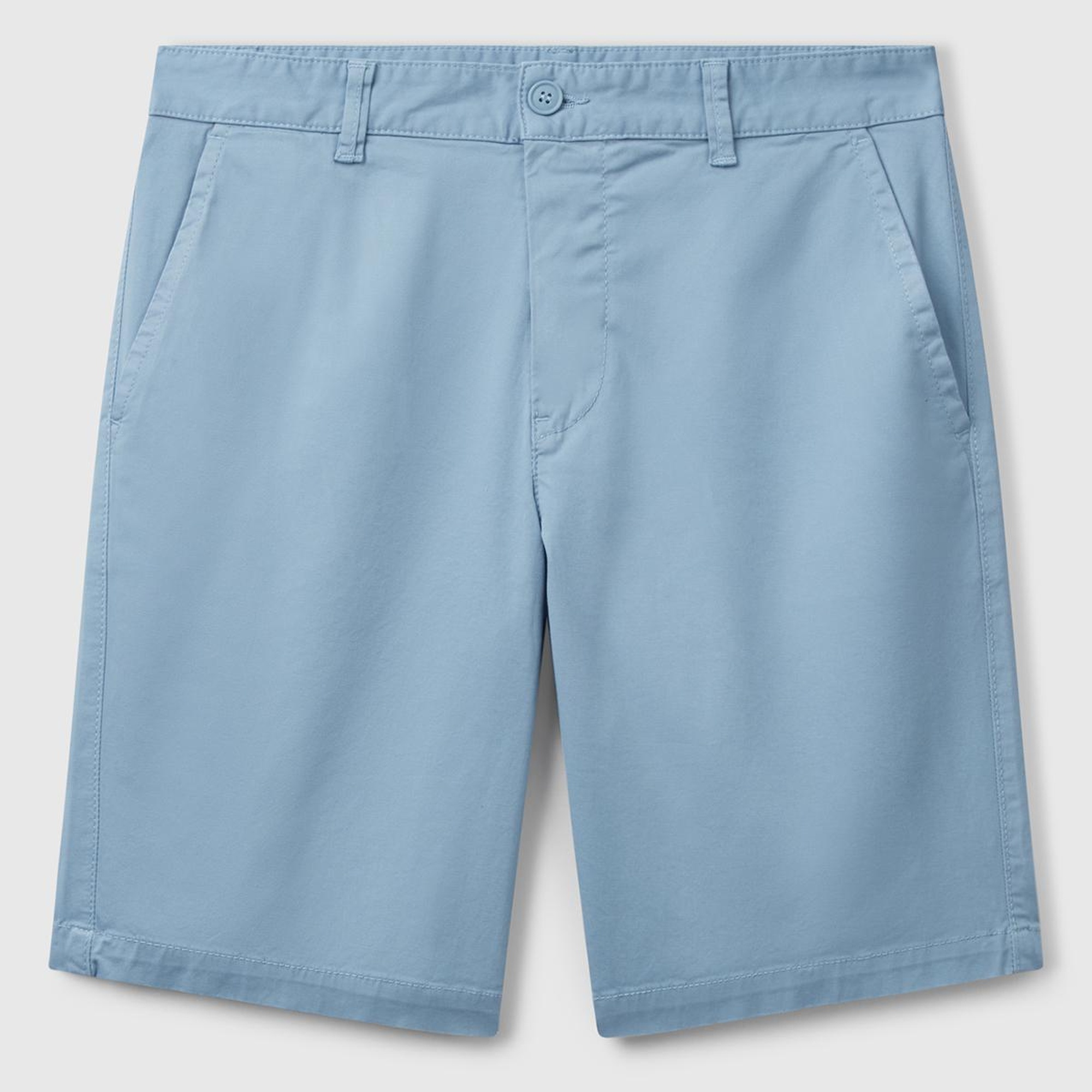 Erkek Açık Mavi Chino Bermuda